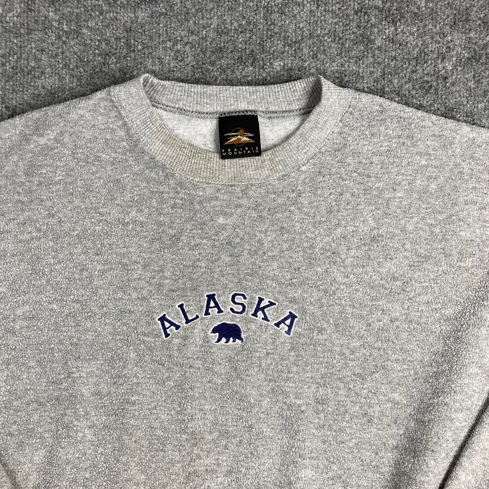 Prairie Mountain‎ Sweatshirt Mens Size XL Gray Alaska Bear Graphic Crewneck